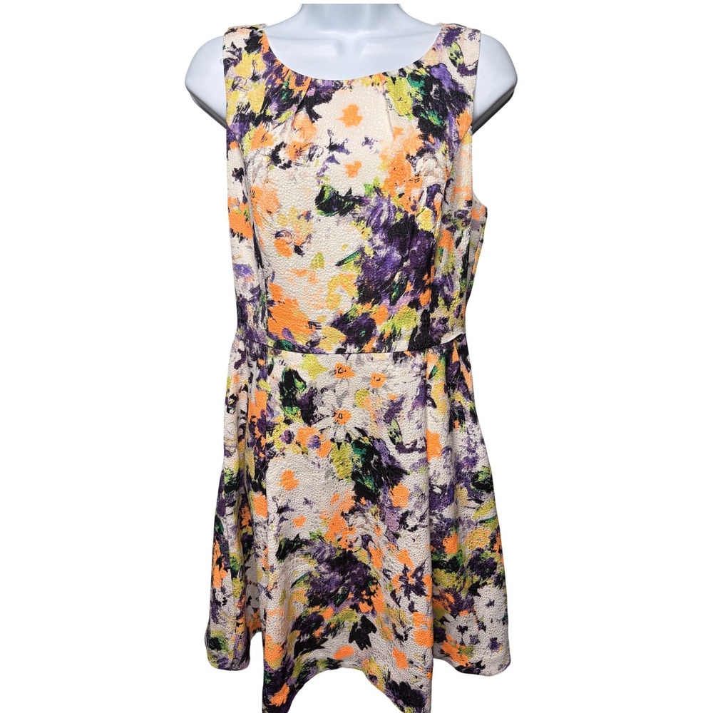 MAEVE Womens Multicolor Abstract Floral Fit & Flare Sleeveless Dress Sz 6‎ Femme